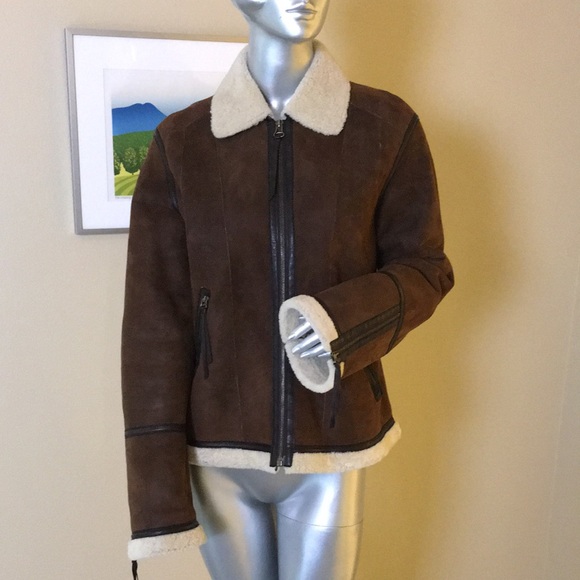 FACONNABLE | Women's Genuine Shearling Bomber Jacket - Picture 1 of 17